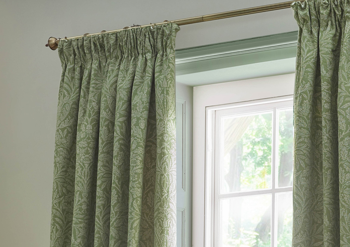 Acorn Tonal Pencil Pleat, Sage - Ready Made Curtains - Image 9